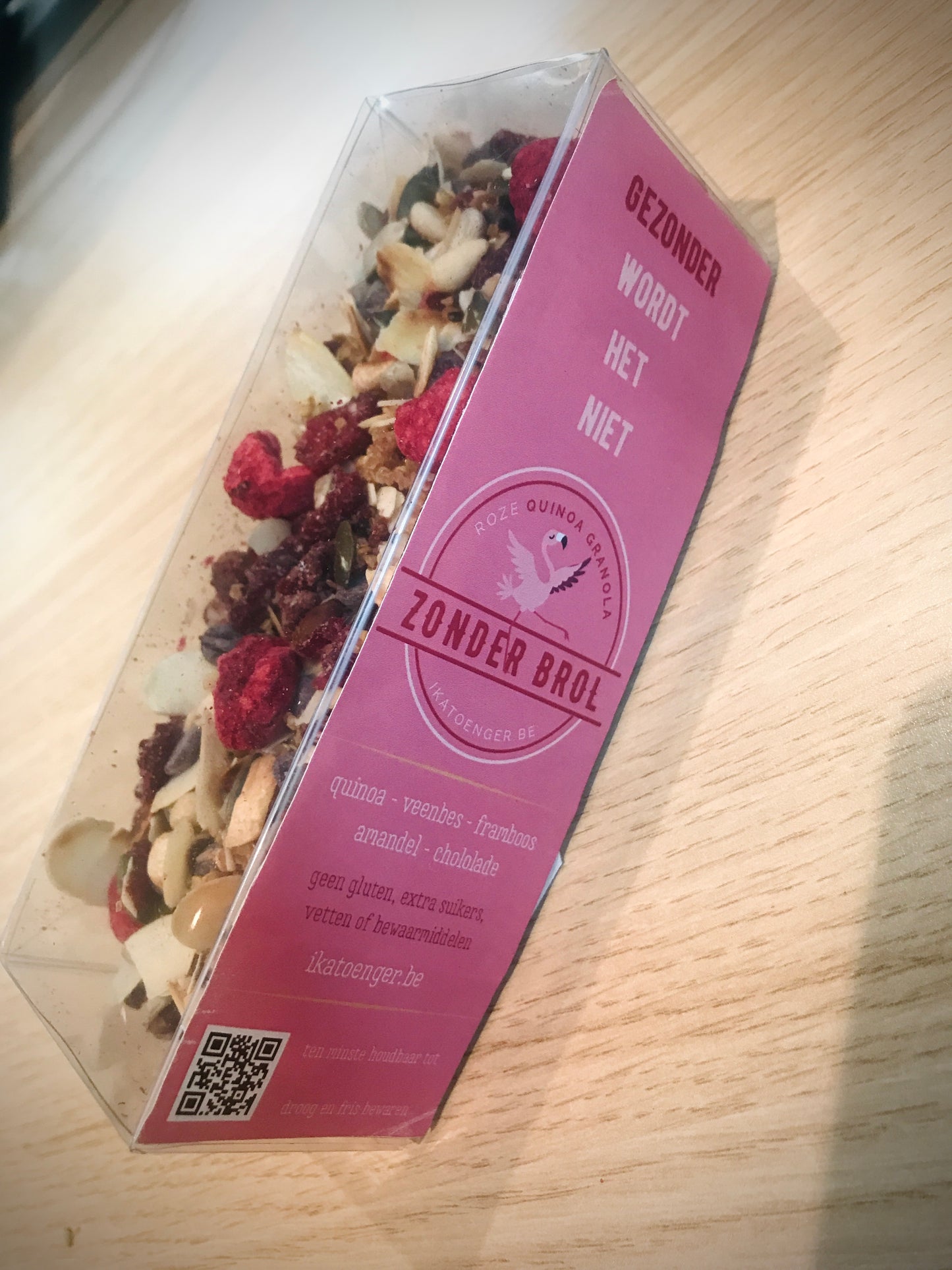 Juf/meester cadeau: Roze Quinoa Granola 120 gr